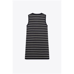 STRIPED KNIT MINI DRESS