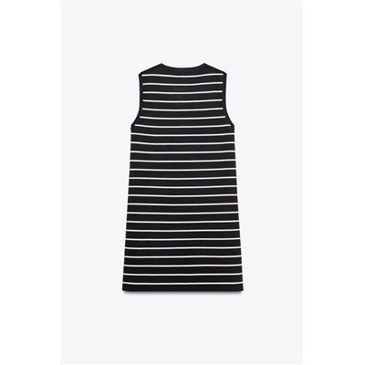STRIPED KNIT MINI DRESS