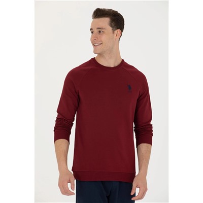 Erkek Bordo Basic Sweatshirt