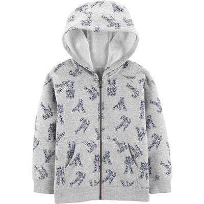 Zip-Up Fleece-Lined Hoodie