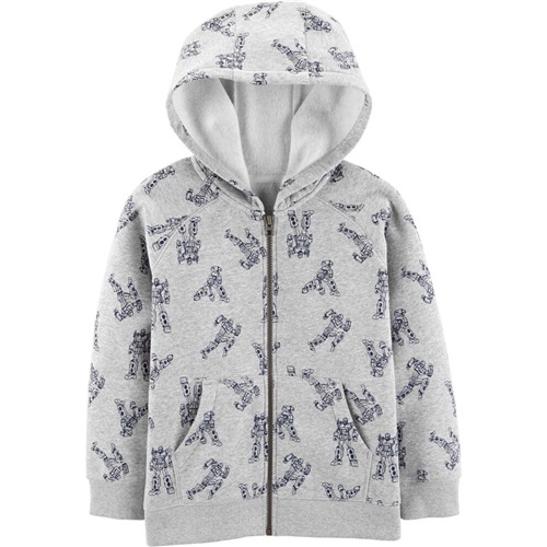 Zip-Up Fleece-Lined Hoodie Цвет Heather   Robot, Размер 14