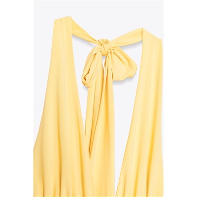 HALTERNECK OPEN BACK LONG DRESS