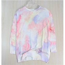 Осенний тонкий свитер с круглым вырезом и длинными рукавами