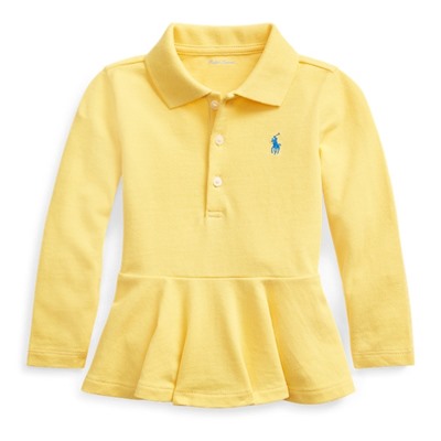Cotton Piqué Peplum Polo