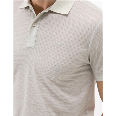 Açık Yeşil Slim Fit Dokulu Polo Yaka Tişört