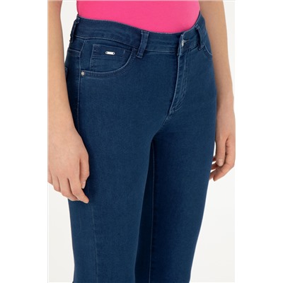 Kadın Mavi Toothpick Fit Jean Pantolon