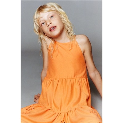 PANELLED DRESS WITH SWISS EMBROIDERY
