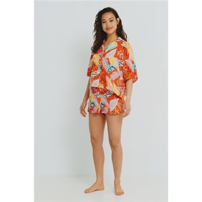 Camisa corta pijama estampada