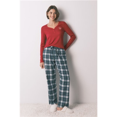 Camiseta manga larga waffle rojo