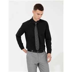 Siyah Regular Fit Uzun Kollu Klasik Gömlek