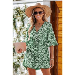 Ditsy Floral Drawstring Romper