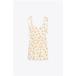 ORANGE PRINT POPLIN DRESS