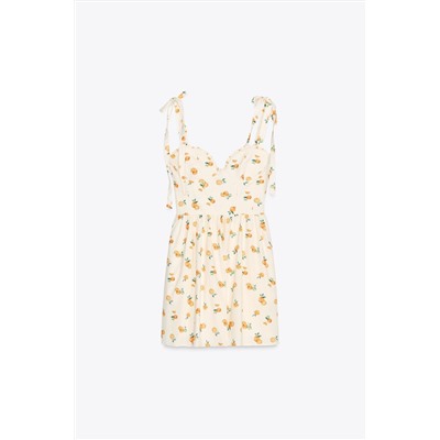ORANGE PRINT POPLIN DRESS
