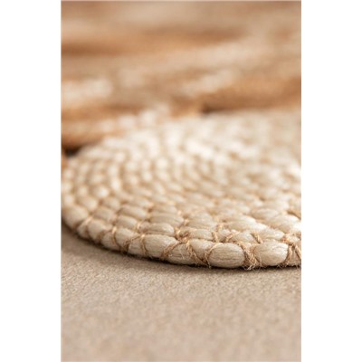Alsace Yuvarlak Eklemeli Kilim - Naturel/Krem - 120 cm