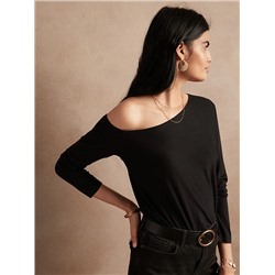 Rayon One-Shoulder Top