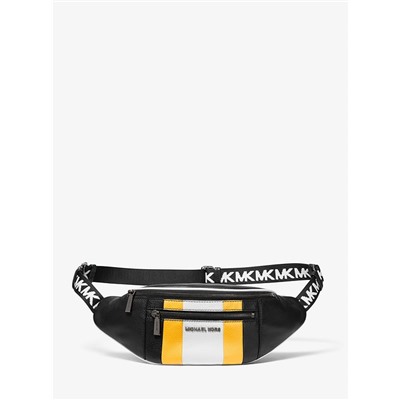 MICHAEL MICHAEL KORS Medium Striped Pebbled Leather Belt Bag