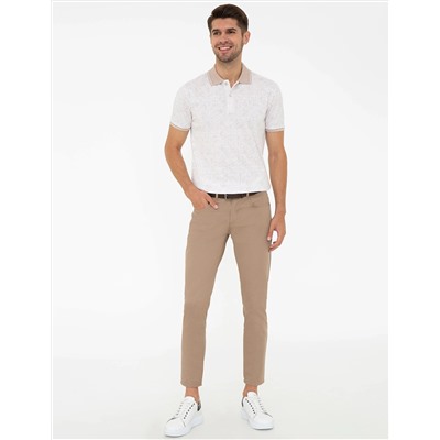 Taş Slim Fit Baskılı Polo Yaka Tişört
