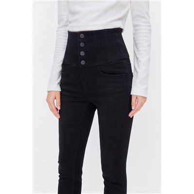 Vaquero skinny fit de tiro alto Negro