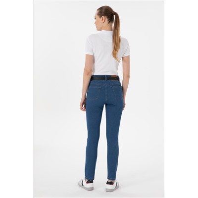 Kadın Mavi Jean Toothpick Fit Pantolon