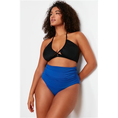 Lacivert Yüksek Bel Korseli Büzgü Detaylı Toparlayıcı Büyük Beden Bikini Altı TBBSS23CR00001