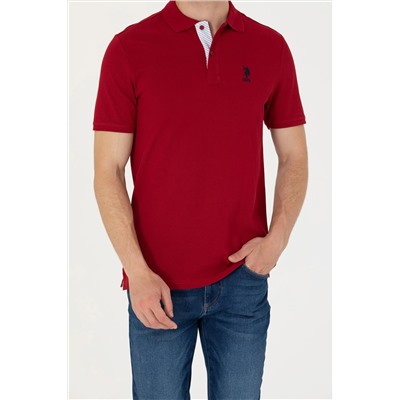Erkek Bordo Polo Yaka Basic T-Shirt