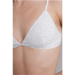 Sujetador triangular algodón copas extraíbles gris