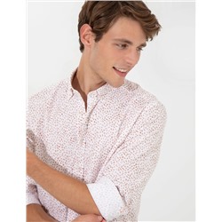 Açık Kahverengi Slim Fit Uzun Kollu Gömlek