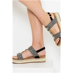 Sandalias con plataforma Negro y blanco