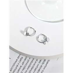 Серьги-трансформеры из родированного серебра - Сердца (3 в 1) 2-039р