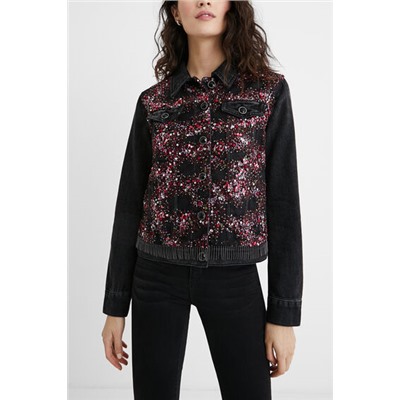 Chaqueta vaquera slim lentejuelas
