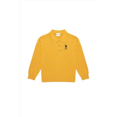 Erkek Çocuk Safran Polo Yaka Kazak