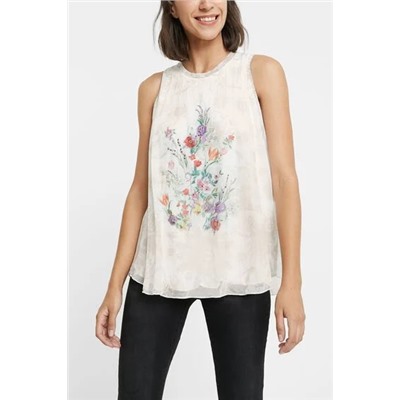 Camiseta floral sin mangas