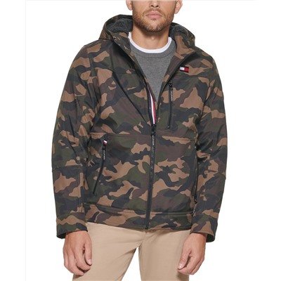 Tommy Hilfiger Men's Sherpa-Lined Softshell Hooded Jacket