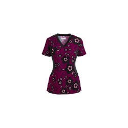 White Cross Scrubs Kazree Print Top