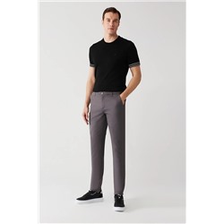 Avva Erkek Antrasit Yandan Cepli Armürlü Slim Fit Esnek Chino Kanvas Pantolon E003008