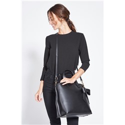 Bolso de piel Lila Negro