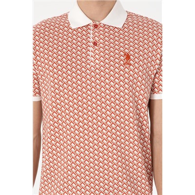 Erkek Regular Fit Polo Yaka Pudra Desenli Tişört