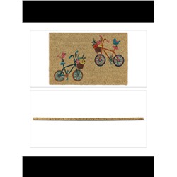 Relaxdays  Fußmatte "Fahrräder" in Natur - (B)60 x (T)40 cm
