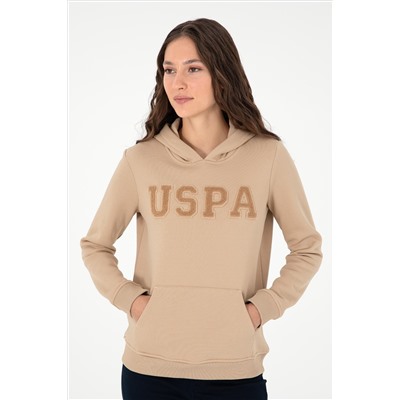 Kadın Kum Basic Kapüşonlu Sweatshirt