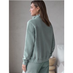 Бомбер среднего объема на молнии из петельчатого футера двухнитки с эластаном