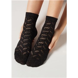Kurze Socken mit Glitzer