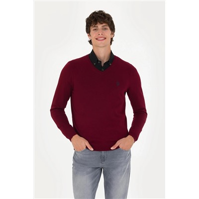 Erkek Bordo Basic Kazak