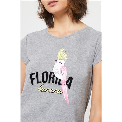 Camiseta Cylia Gris jaspeado