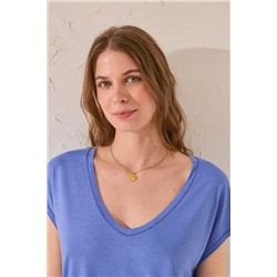 Camiseta manga corta azul claro
