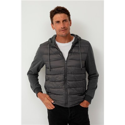 Sudadera bimateria Gris jaspeado