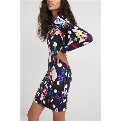 Vestido slim corto rombos