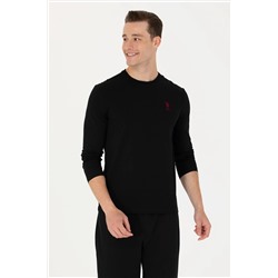 Erkek Siyah Basic Sweatshirt