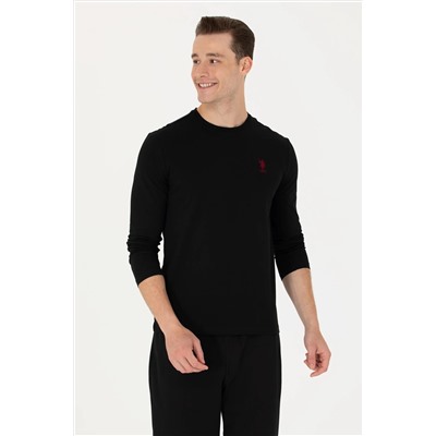 Erkek Siyah Basic Sweatshirt