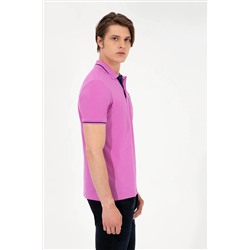 Erkek Menekşe Basic Polo Yaka Tişört