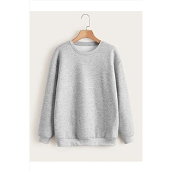 NEW MODAUnisex Gri Düz Oversize Sweatshirt